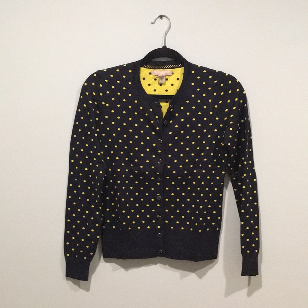 Never worn Banana Republic navy/yellow cardigan